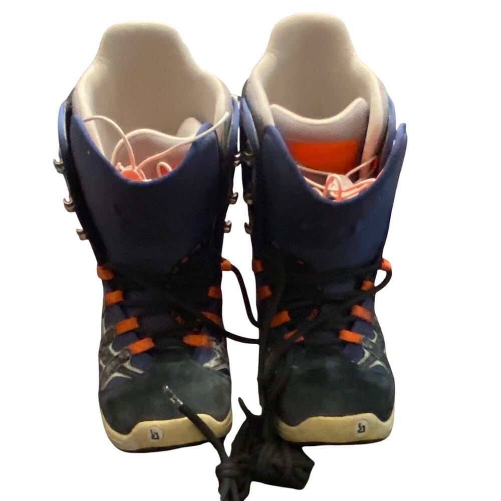 Burton Moto Snowboard Boots Men’s US 8 Blue Orange Lace-Up Soft Flex